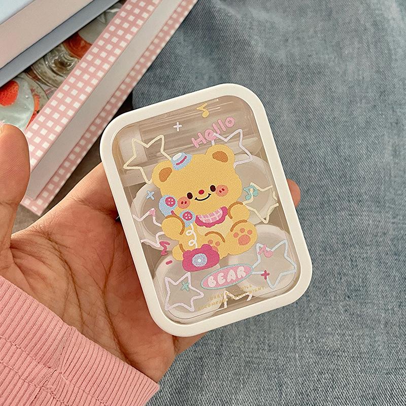 Blue Apron Bear Colored Contact Lens Case - Image 2