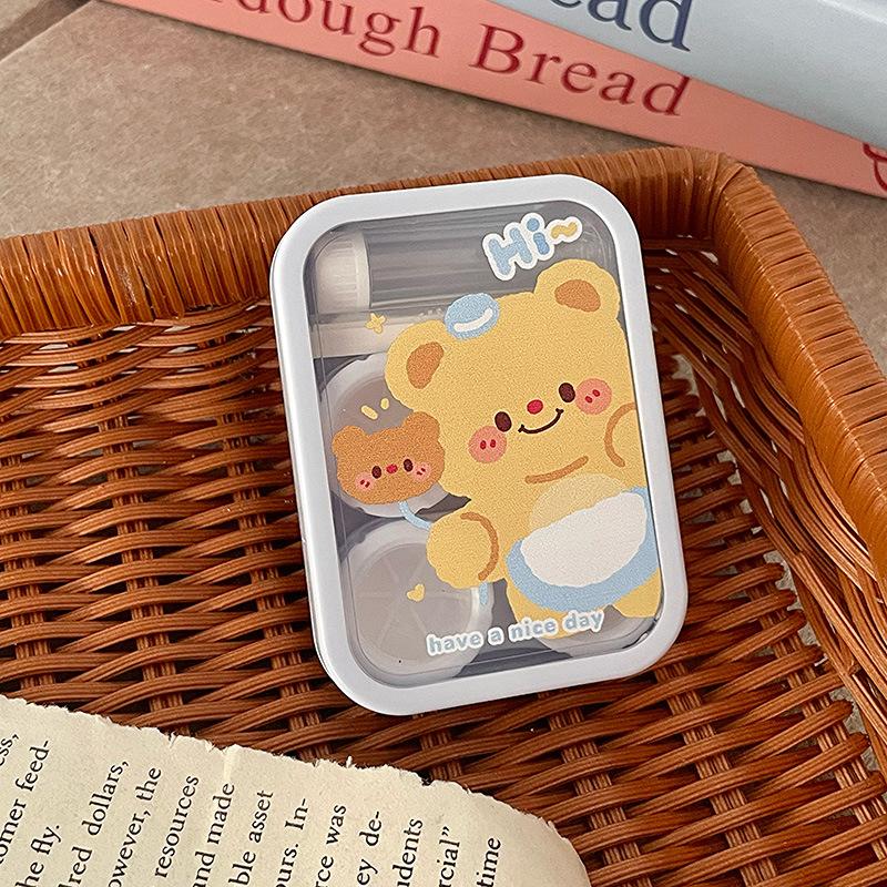 Blue Apron Bear Colored Contact Lens Case - Image 6