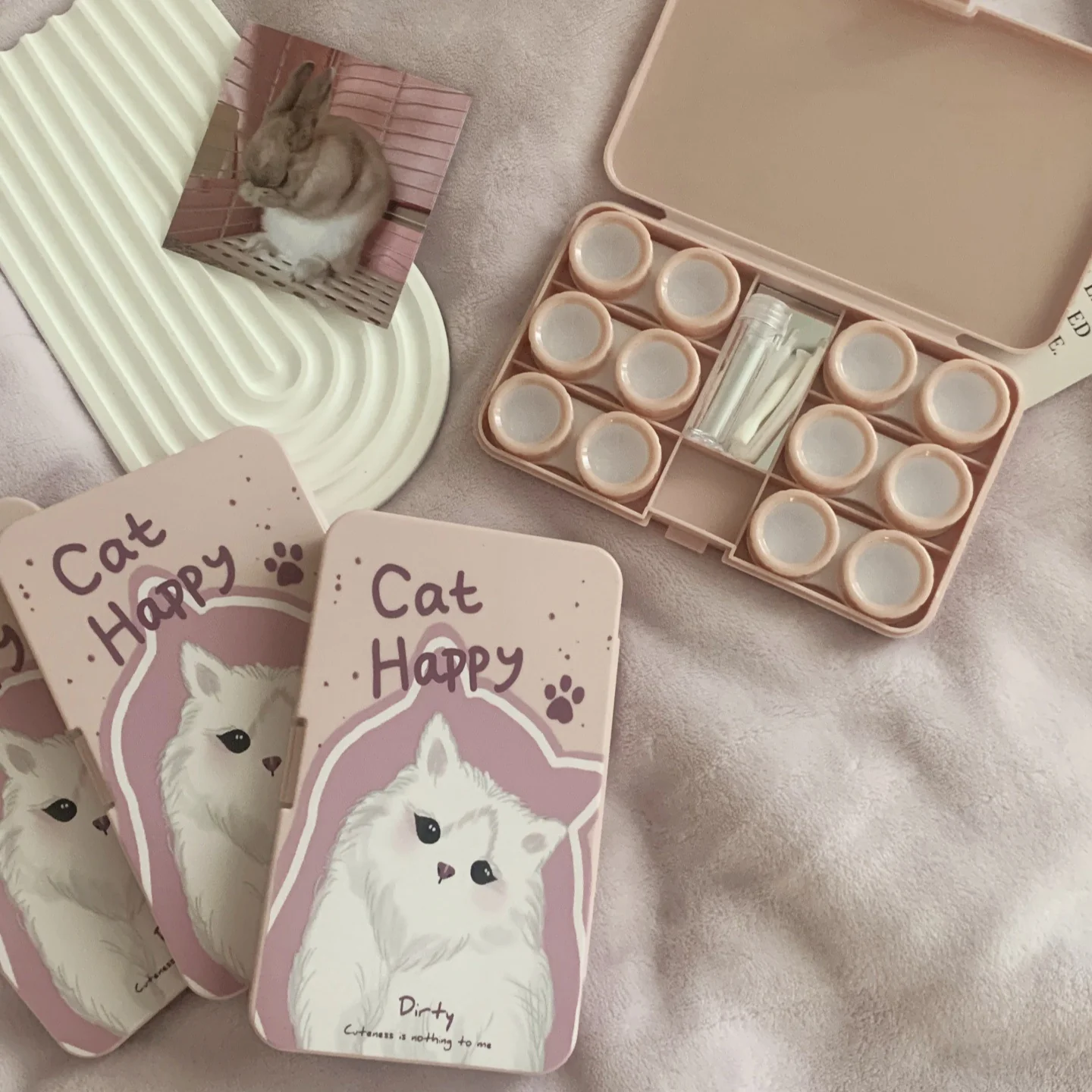 Cat Happy Colored Contact Lens Case - Image 4