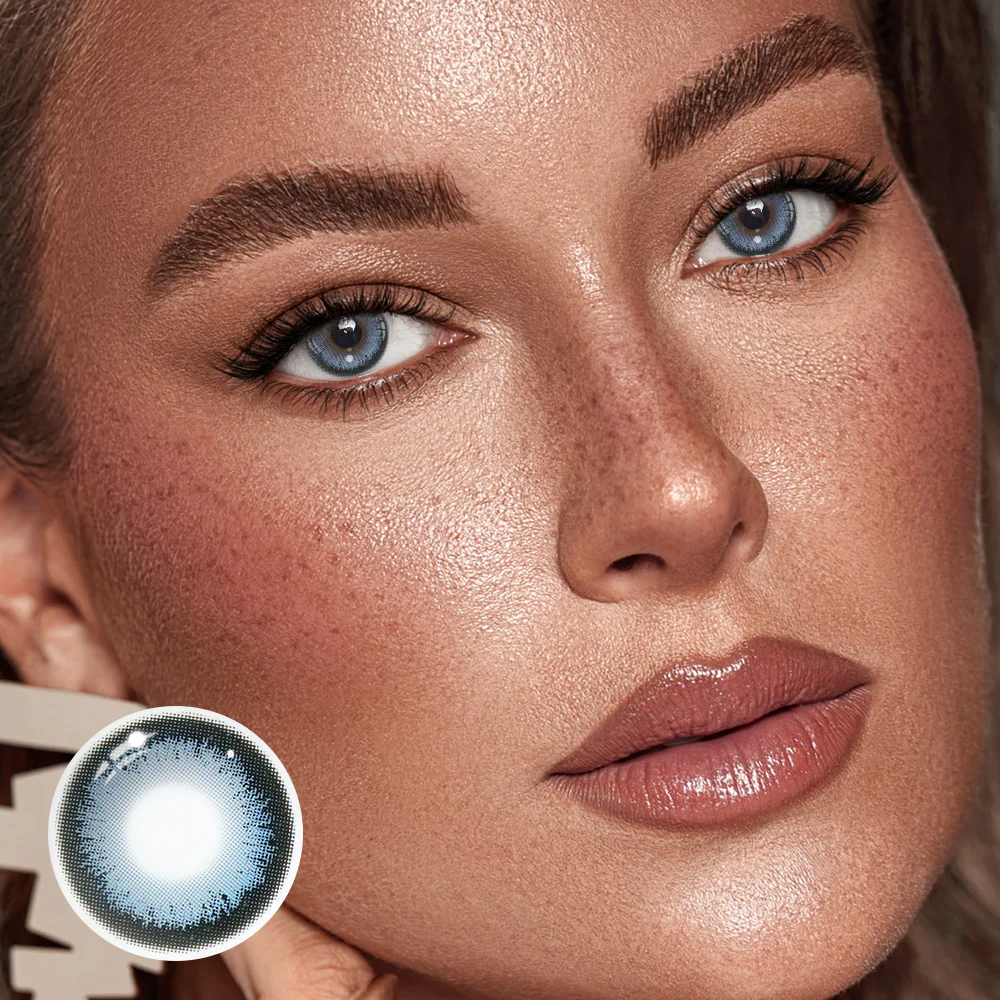 Cinnabar Blue Colored Contact Lenses - Image 2