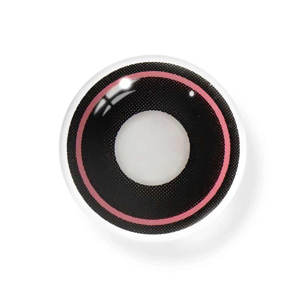 Cosplay Circle Line Black Pink Colored Contact Lenses - Image 2