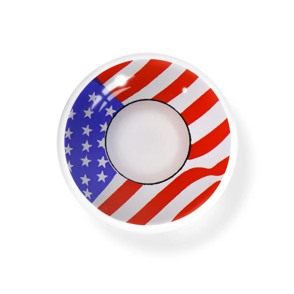 Cosplay America Flag Red Colored Contact Lenses - Image 3