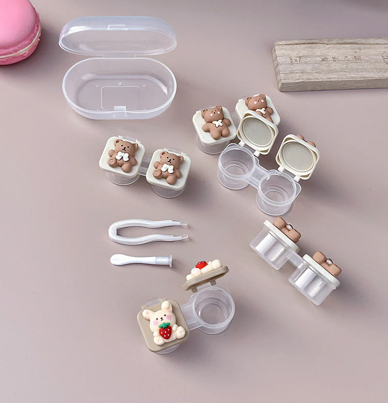 Cute Bear Colored Contact Lens Case - Image 3