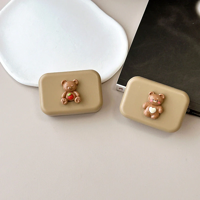 Cute Bear Pupil Colored Contact Lens Case - Image 2