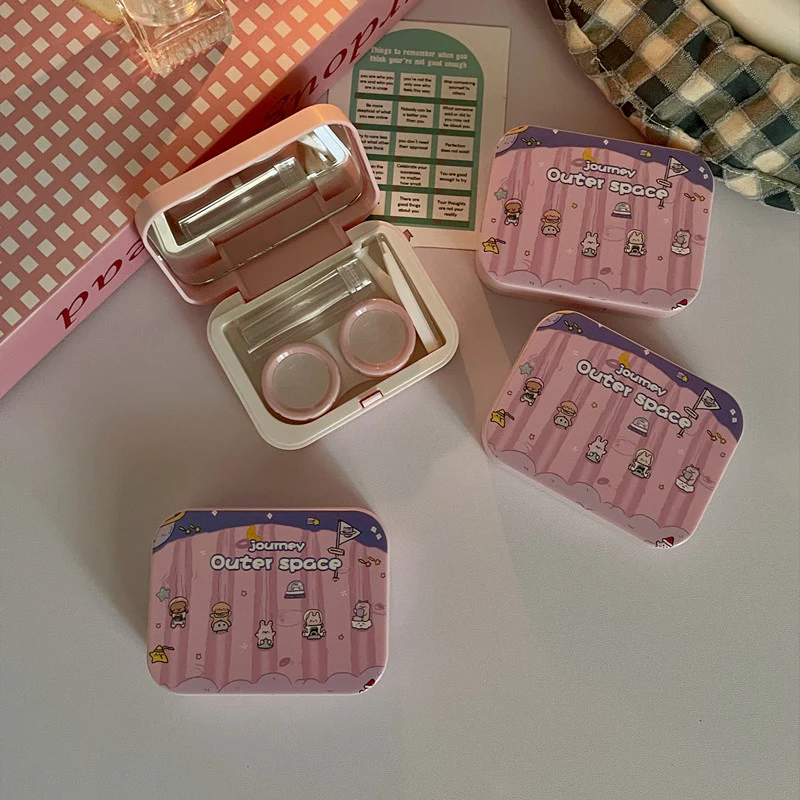 Cute Cartoon Simple Colored Contact Lens Case - Image 7