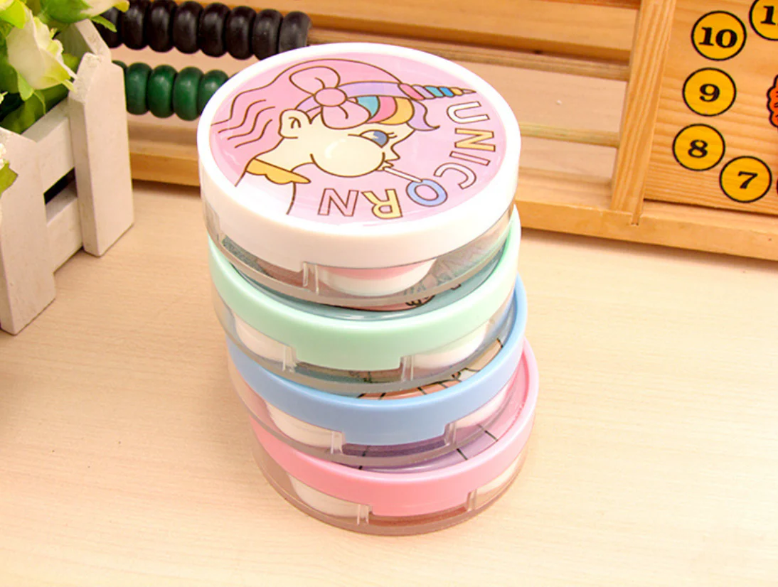 Cute Girl Multicolor Colored Contact Lens Case - Image 3