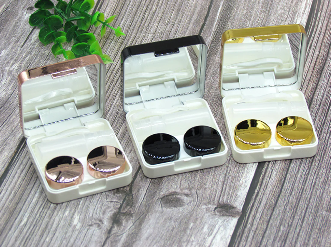 Electroplated Square Multicolor Colored Contact Lens Case - Image 3