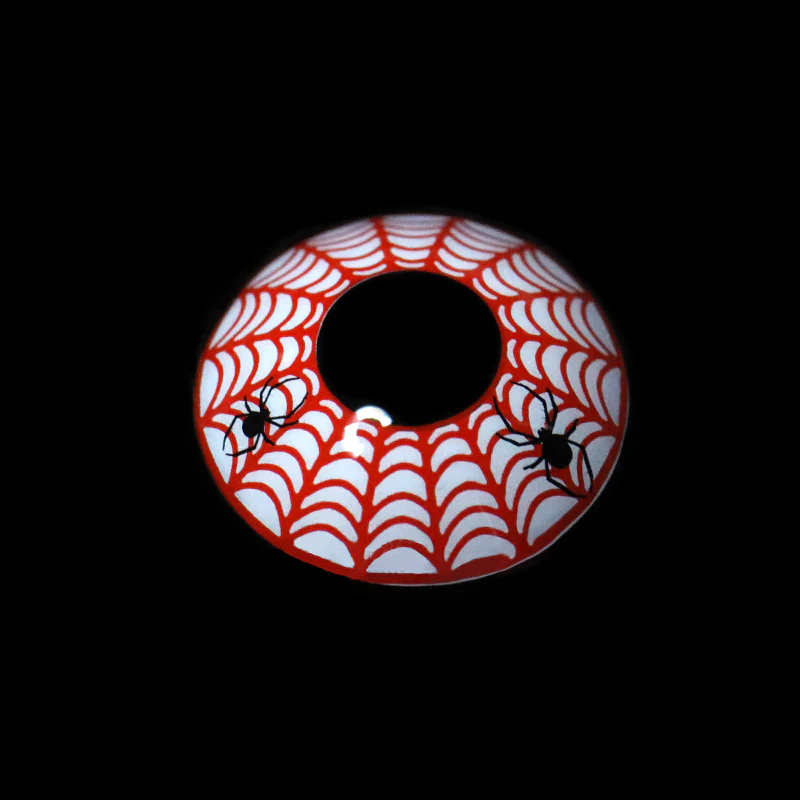 Halloween Spider Web Red Contact Lenses - Image 5