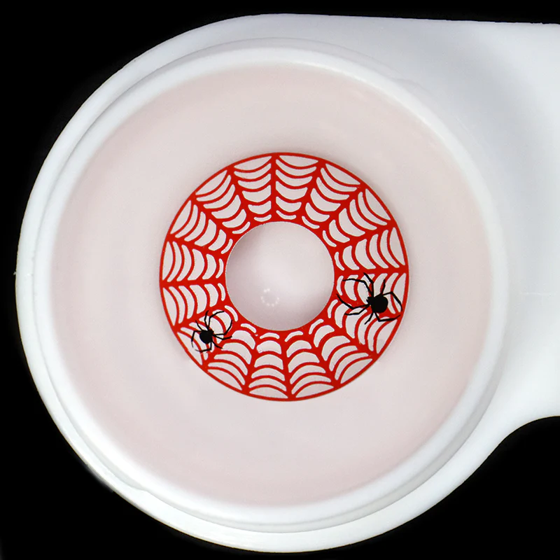 Halloween Spider Web Red Contact Lenses - Image 6