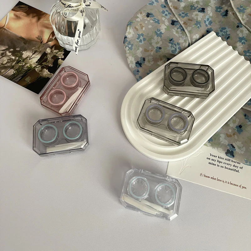 Ins Mini Simple Colored Contact Lens Case - Image 2