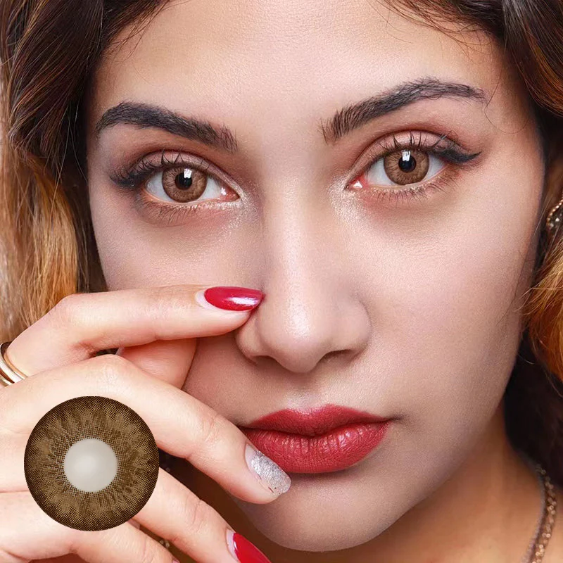 Cocktail Tequila Sunrise Brown Colored Contact Lenses - Image 2
