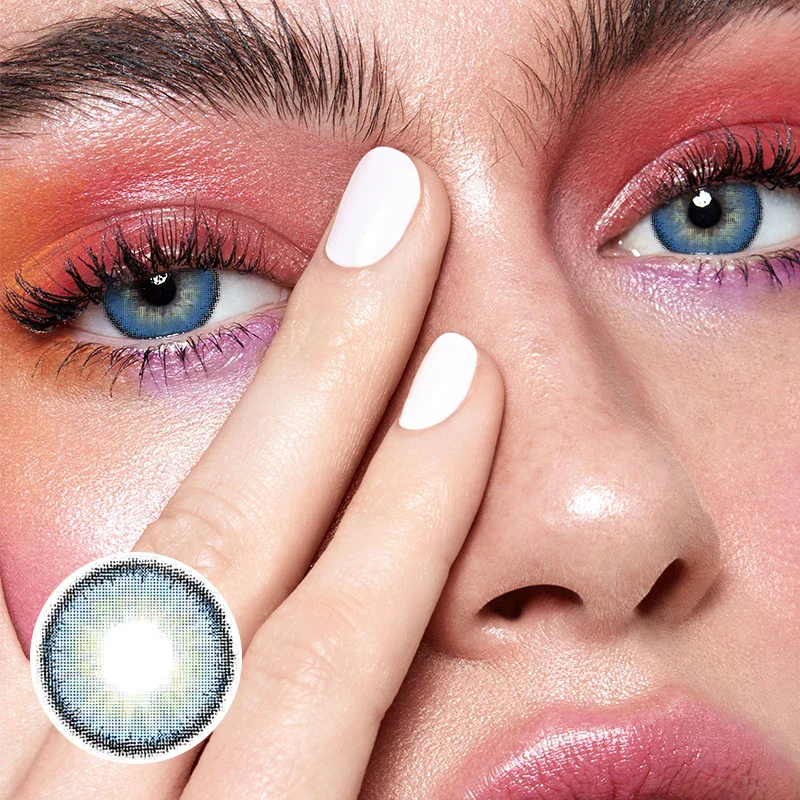 Premium Candy Blue Prescription Colored Contact Lenses - Image 2