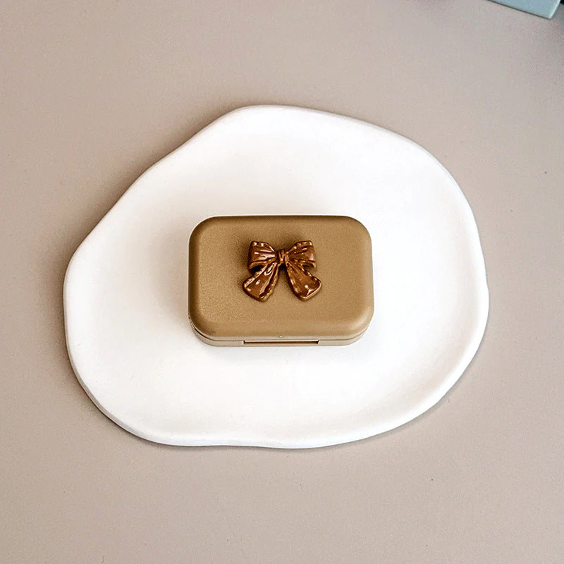 Small Milk Tea Colored Contact Lens Case - Image 6