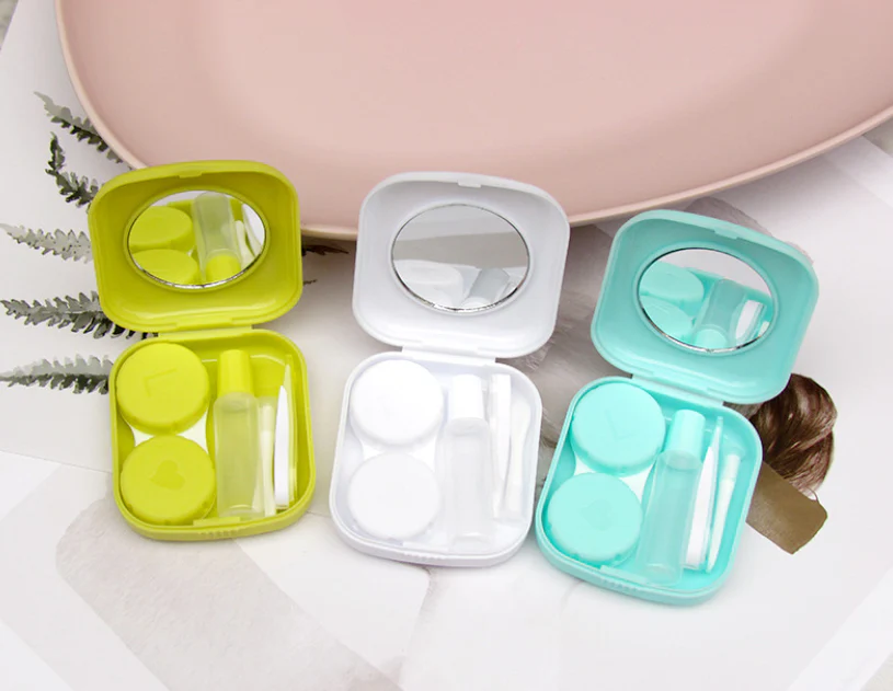 Square Frosting Multicolor Colored Contact Lens Case - Image 2